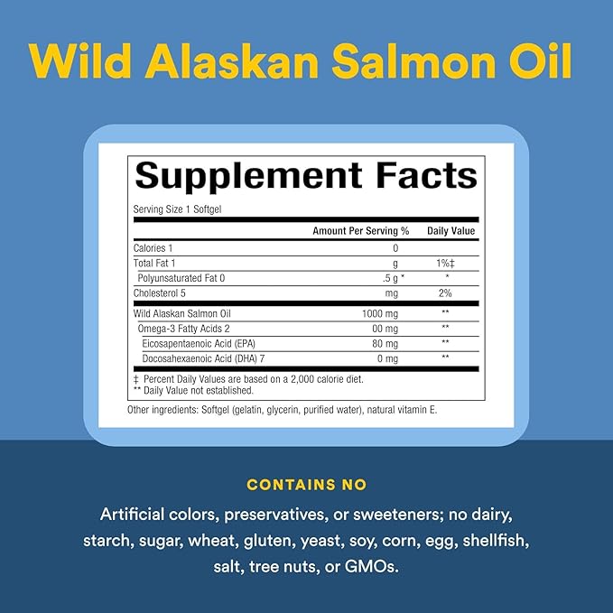Omega Factors by Natural Factors, Wild Alaskan Salmon Oil, Supports Heart and Brain Health with Omega-3 DHA and EPA, 90 Softgels