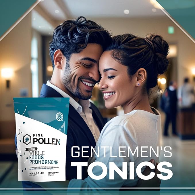 Pine Pollen Powder – Natural Whole Foods Prohormone & Testosterone Booster for Men to Boost Energy, Stamina, Hormone Balance, Anti-Aging & Nutritional Restoration – Powder (60g)