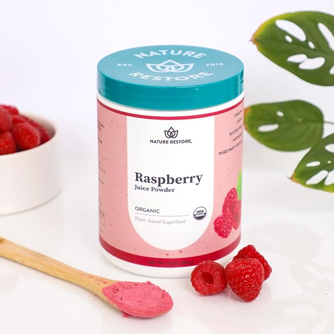 USDA Certified Organic Red Raspberry Juice Powder, 10 Ounces, Non GMO, Gluten Free, Vegan