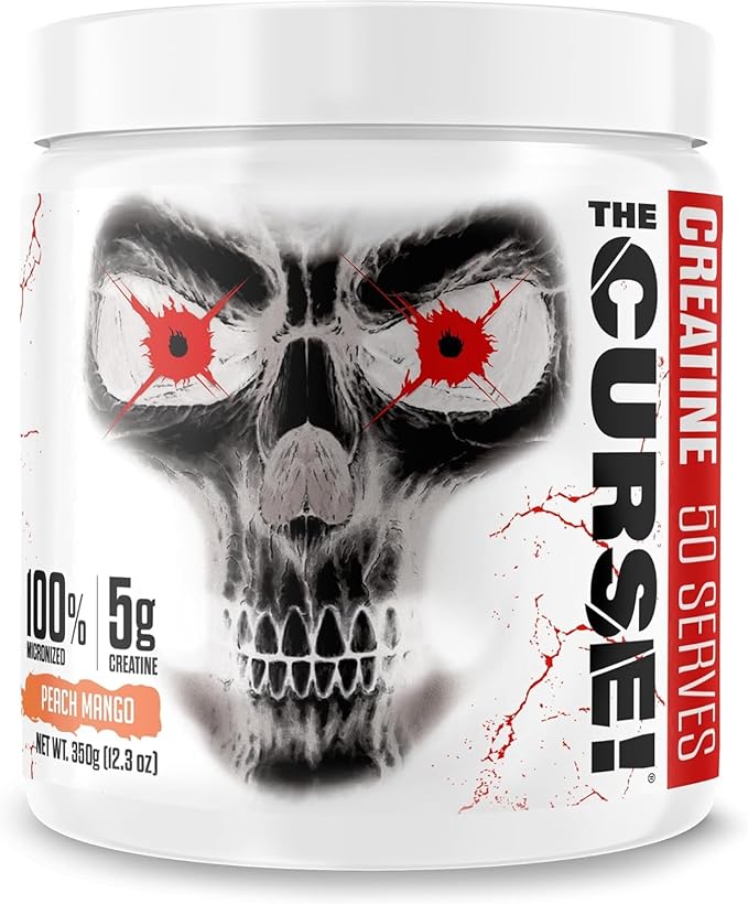 JNX SPORTS The Curse! Creatine Monohydrate Blue Raspberry 50 Servings | Pure Micronized Creatine 5g Per Serving | 350g - 12.3 Ounce