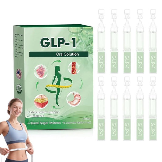 New GLP-1 Supplement Oral Solution，Natural GLP-1 Drops for Women and Men - Portable and Moisturizing for the Skin (10 packs - 1 Box)
