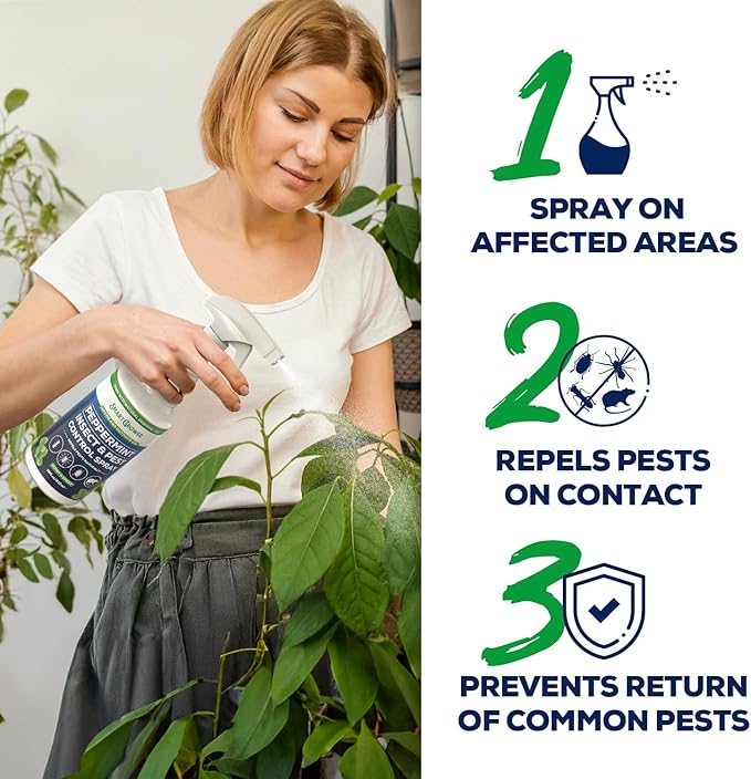 All Natural Peppermint Oil Insect & Pest Control Spray Repels Mice, Spiders, Ants, for Home, Indoor, Outdoor, Garden Maximum Strength Smart Grower Ready to Use 32 FL OZ