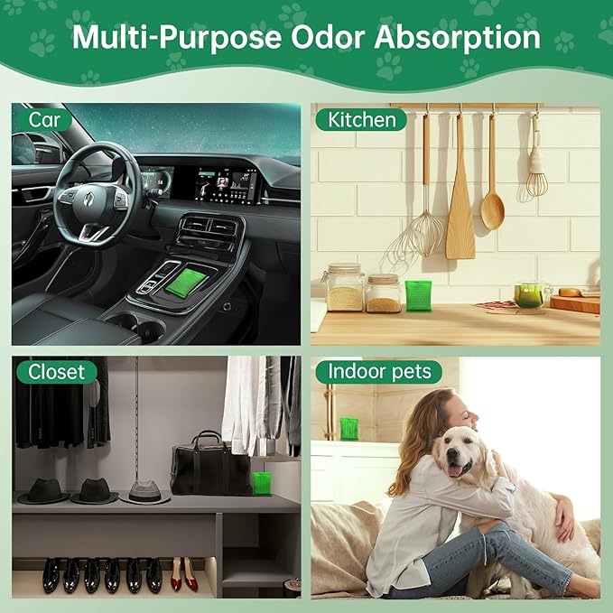 Aoketch Nano Mineral Crystal Activated Charcoal Bags Odor Absorber Activated Air Purifying Bags Natural absorber for shoes car refrigerator (12 packs/55 grams)