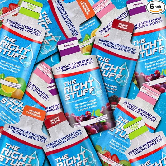 Amazon Special: The Right Stuff electrolyte drink concentrate (60 Pouches) - 20 Pouches each of 3 flavors (Strawberry Lemonade, Grape and Lemon Lime)