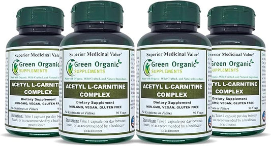 Acetyl L-Carnitine, Carnitine, ALC, High Absorbable, Non-GMO, Gluten-Free (Pack of 4)