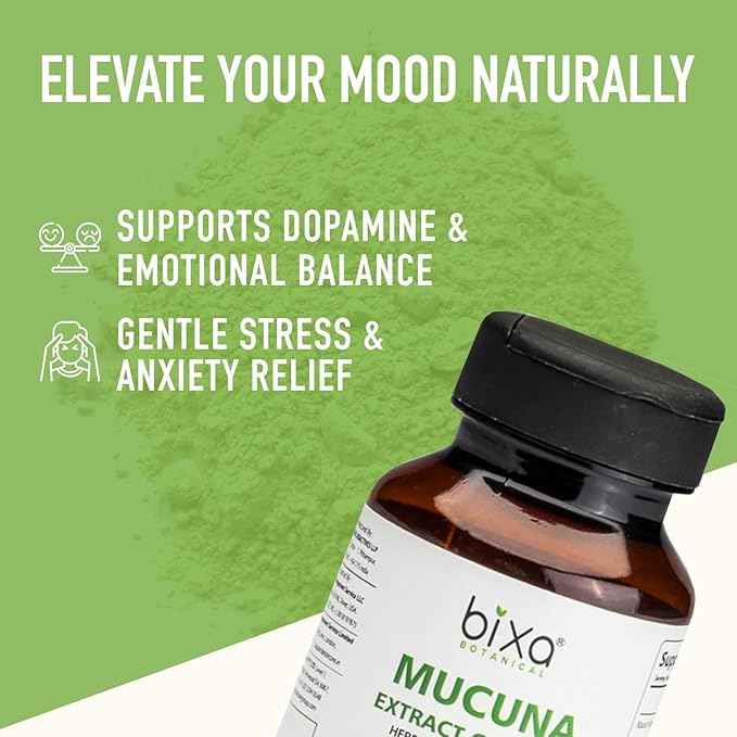 bixa BOTANICAL Mucuna Pruriens Extract Capsules (Kapikacchu/Velvet Bean/Kaunch Beej) ǀ 60 Veg Capsules (450mg)