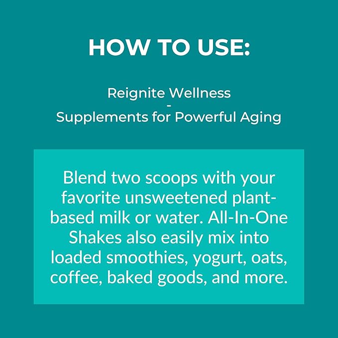 Reignite Wellness by JJ Virgin | Chocolate Plant-Based All-in-One Shake | Plant Protein Powder, Vitamins, Minerals, Greens & Aminos | 22g of Plant Protein | 30 Servings