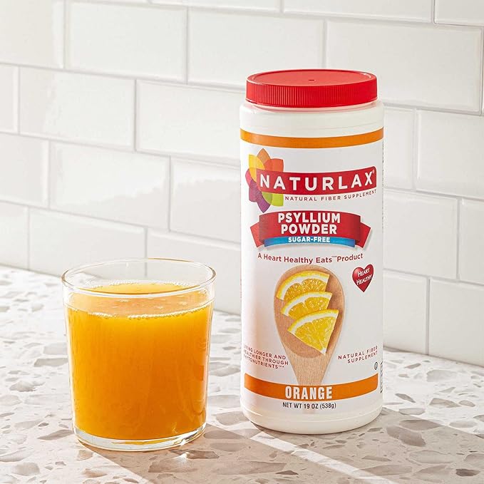 Sugar-Free Psyllium Husk Fiber Powder, Orange Flavored 19 oz