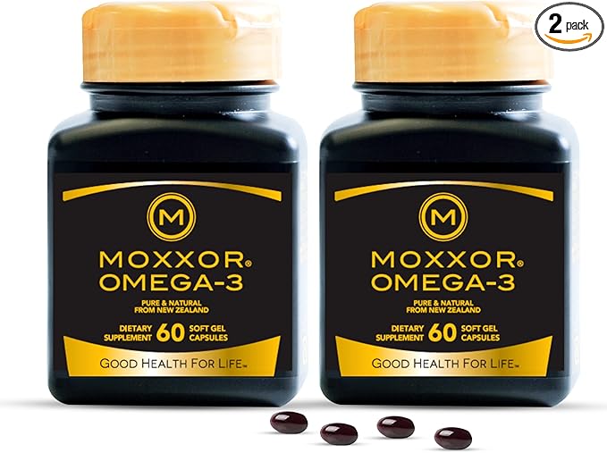 Omega 3 New Zealand Green Lipped Mussel Oil Soft Capsules for Joint Support and Mobility, Heart & Immune Support, No Fishy Aftertaste, 2-Pack, 120Soft caps, 2-Soft caps Per Day, 60 Day Supply