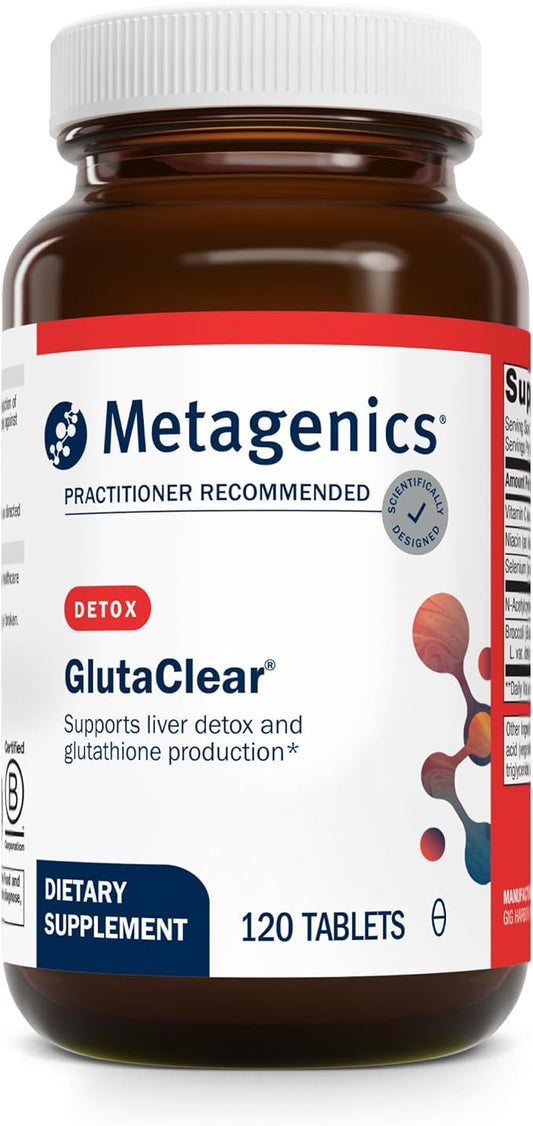 Metagenics GlutaClear - Advanced Glutathione Support* - 750 mg Niacin - Potent Antioxidant Support* - with Broccoli Seed Extract & Vitamin C - Non-GMO & Gluten Free - 120 Tablets