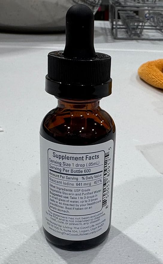 Balanced Nascent Liquid Iodine Drops: Natural Mood, & Immune Support Supplement for Energy and Fatigue, Glycerin-Based Solution for Gentle Absorption
