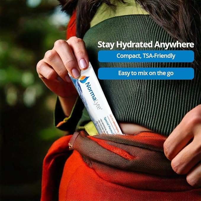 NormaLyte Oral Rehydration Salts- Helps Dietary Management of POTS Syndrome Symptoms-1 Pouches - 30 Sticks (Yields 500mL per Pack)-Pure| Energy Supplements, Potassium Supplement, Dehydration Recovery