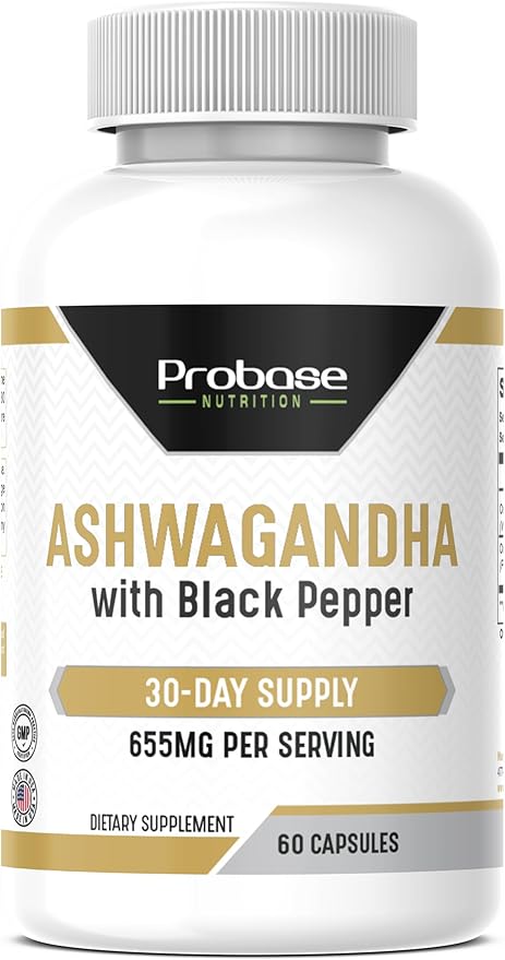 Ashwagandha with Black Pepper 60 Capsules 30-Day Supply