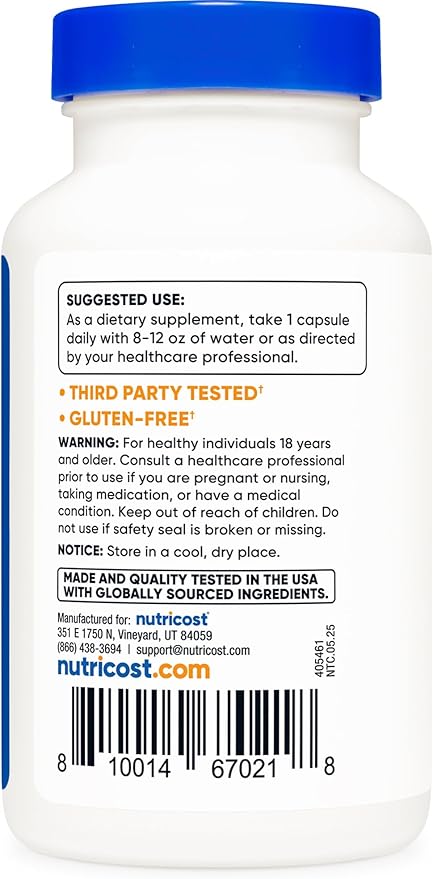 Nutricost Vanadium + Chromium 2mg 180 Vegetarian Capsules - Gluten Free, Non-GMO - Vanadium Supplement