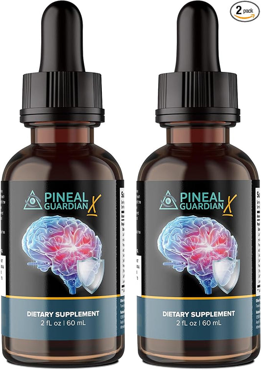 Pineal Guardian X - Rapid Pineal Gland Decalcification Drops for Cognitive Health Support - Brain Supplement to Keep Cognitive Function, Memory and Focus in Top Shape - Pack of 2