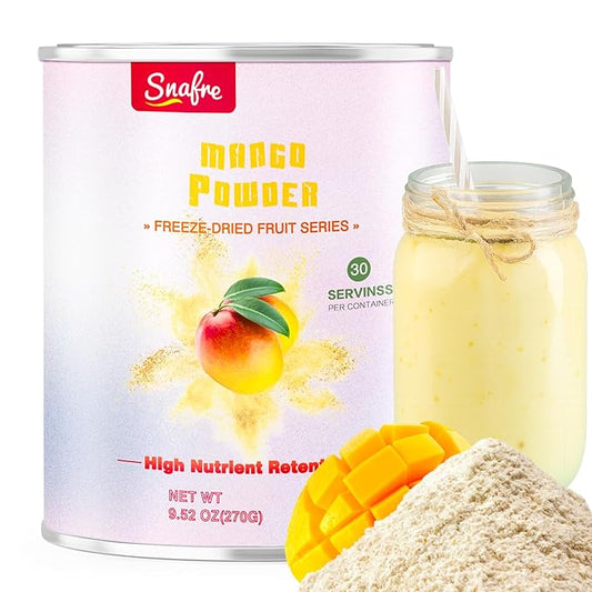 Mango Powder, Freeze Dried Mango Powder, 9.52OZ/270G, No Sugar Added, No Additives, for Beverages, Smoothies, Juices, Drinks, Baking