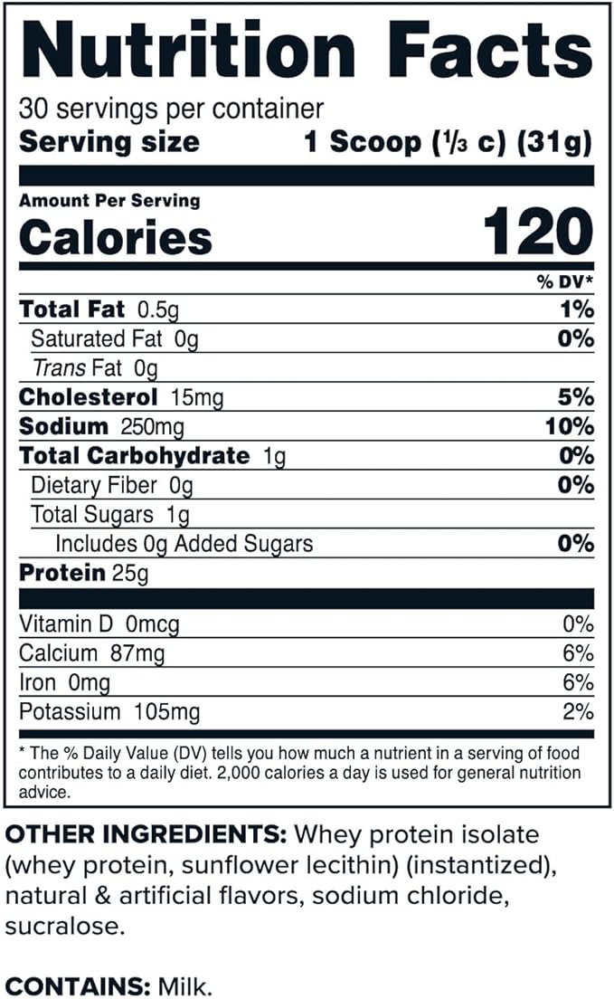 Primaforce Whey Protein Isolate Powder (Vanilla, 2 lbs) - Non-GMO, Gluten Free
