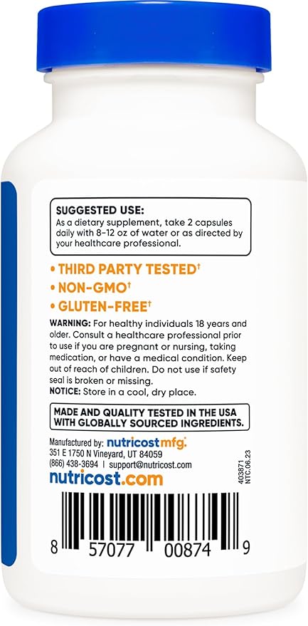 Nutricost Mucuna Pruriens 400mg, 120 Capsules - 800mg Per Serving, Veggie Caps, from Mucuna Pruriens Seed