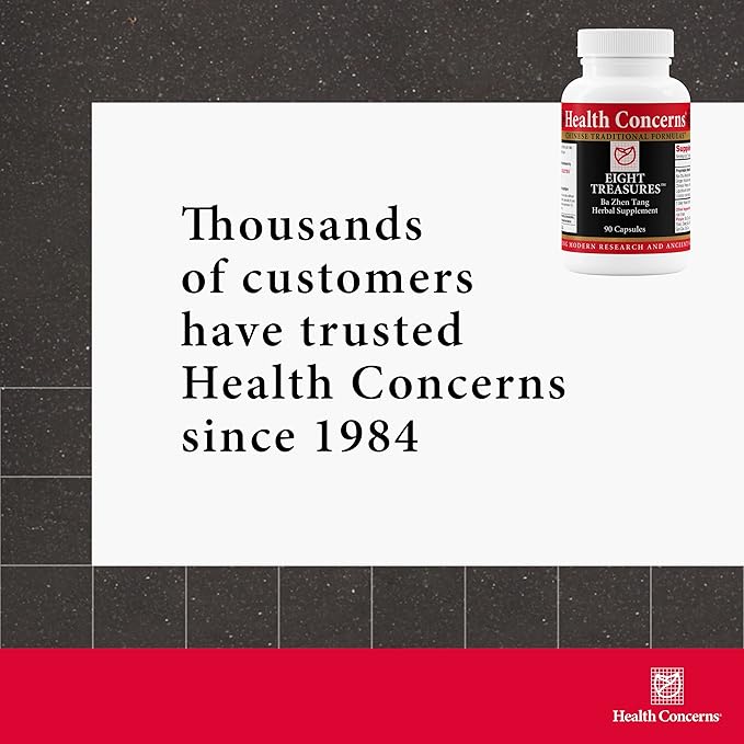 Health Concerns Eight Treasures – Menstrual Relief & Women's Health Supplement – Uterine Health, Fatigue, Irregular Cycles, Postpartum Recovery – Herbal Chinese Medicine – 90 Capsules