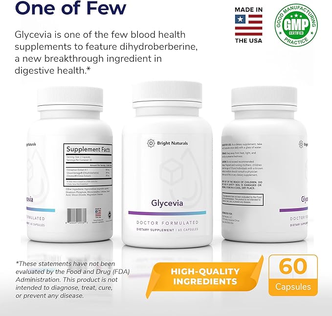 Glycevia - GlucoVantage Dihydroberberine Supplement for Nutrient Regulation and Energy Support - High-Efficacy Balance Supplement, 90 Servings