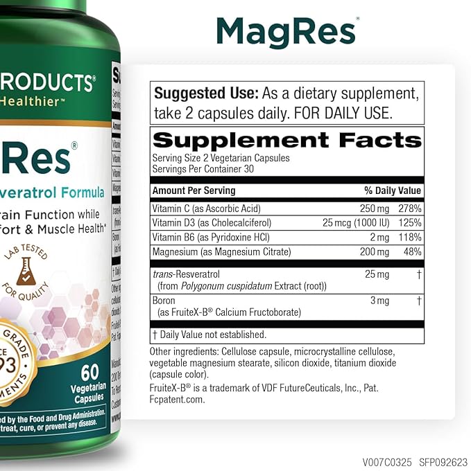 Purity Products - MagRes Formula Magnesium + Resveratrol 60 capsules