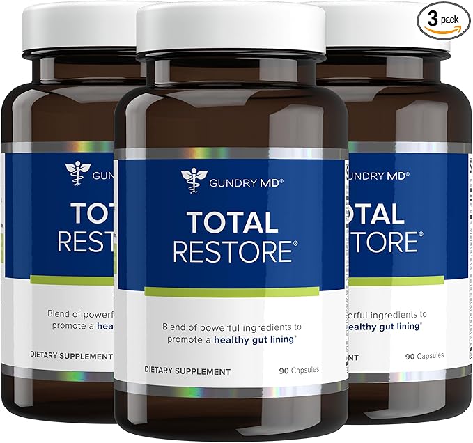 Gundry MD Total Restore Gut Lining Support, Digestive Supplement for Gastrointestinal Wellness, Gut Health Supplement, Gut Health for Women and Men, 90 Capsules (3)