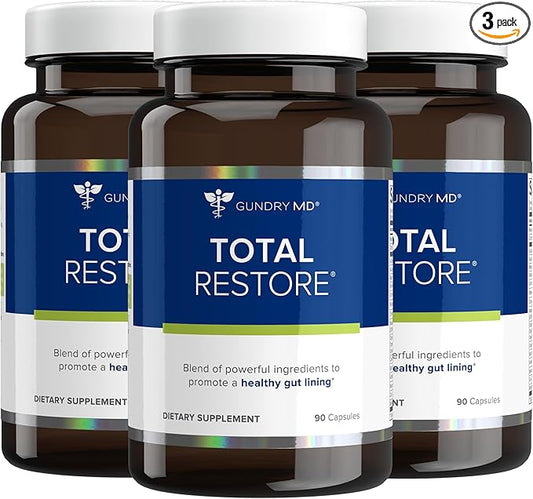Gundry MD Total Restore Gut Lining Support, Digestive Supplement for Gastrointestinal Wellness, Gut Health Supplement, Gut Health for Women and Men, 90 Capsules (3)