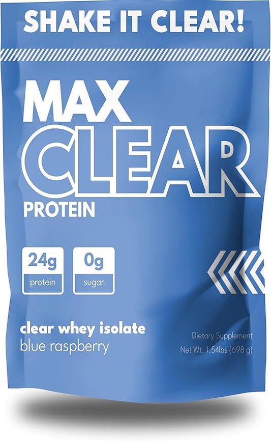 Max Clear Protein | 24g Protein | Clear Whey Isolate | Promotes Muscle Growth, Strength and Recovery (Blue Raspberry)