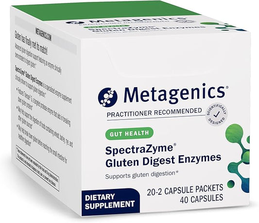 Metagenics SpectraZyme Gluten Digest Enzymes - Digestive Enzyme - Help Digest Wheat, Barley & Rye Grains* - Gut Health Supplement* - Non-GMO, Gluten-Free & Vegetarian - 90 Capsules