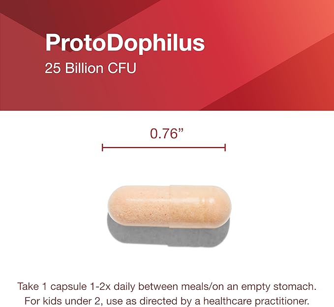 PROTOCOL FOR LIFE BALANCE Proto Dophilus 25 Billion 10 Strains - Support Digestive Gut Health Immune System & Detox - Dairy, Wheat, Soy & Gluten Free - Vegan & Nut Free - 50 Veg Capsules