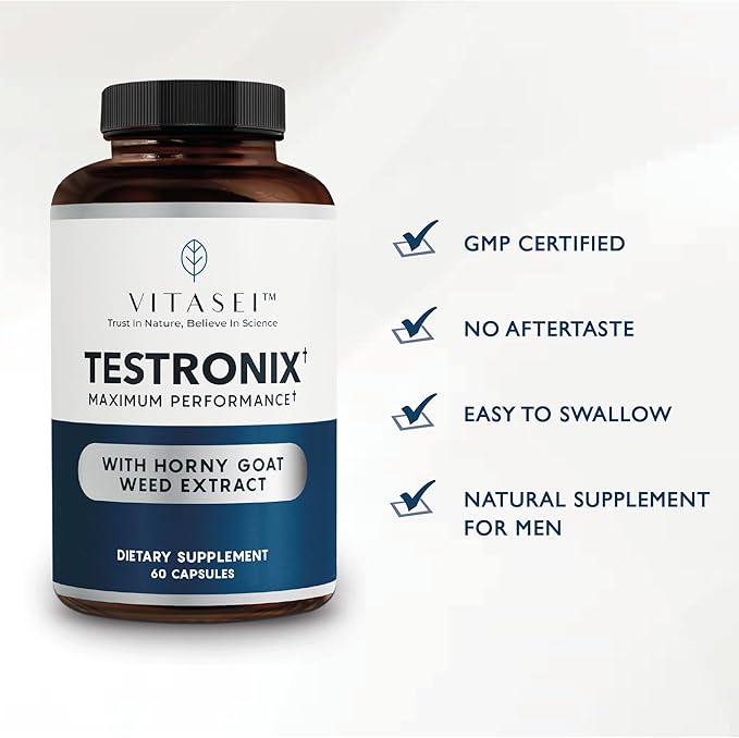 Testronix Supplement - Energy and Muscle Supplements for Health - 60 Capsules
