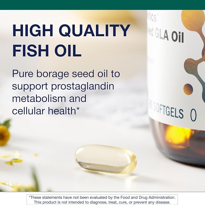 Metagenics OmegaGenics Borage Seed GLA Oil 240 mg - High Potency - Gamma-Linolenic Acid (GLA) Supplement - With Borage Seed Oil & Vitamin E - Gluten-Free - 90 Softgels