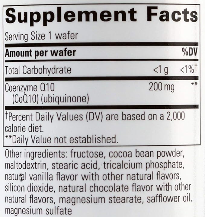 Integrative Therapeutics - Vitaline CoQ10 (200mg) - Supports Heart & Brain Health* - Chocolate Flavored - 30 Chewable Wafers