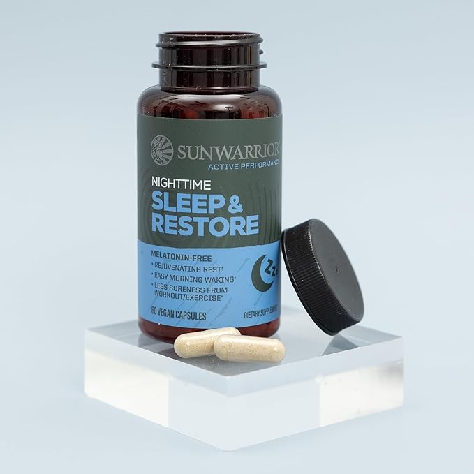 Sleep Support & Restore Capsules Melatonin-Free Sleep Aid for Deep Rest & Recovery Magnesium Chamomile Lemon Balm & Adaptogens for Relaxation Muscle Relief & Refreshing Mornings 60 Vegan Capsules