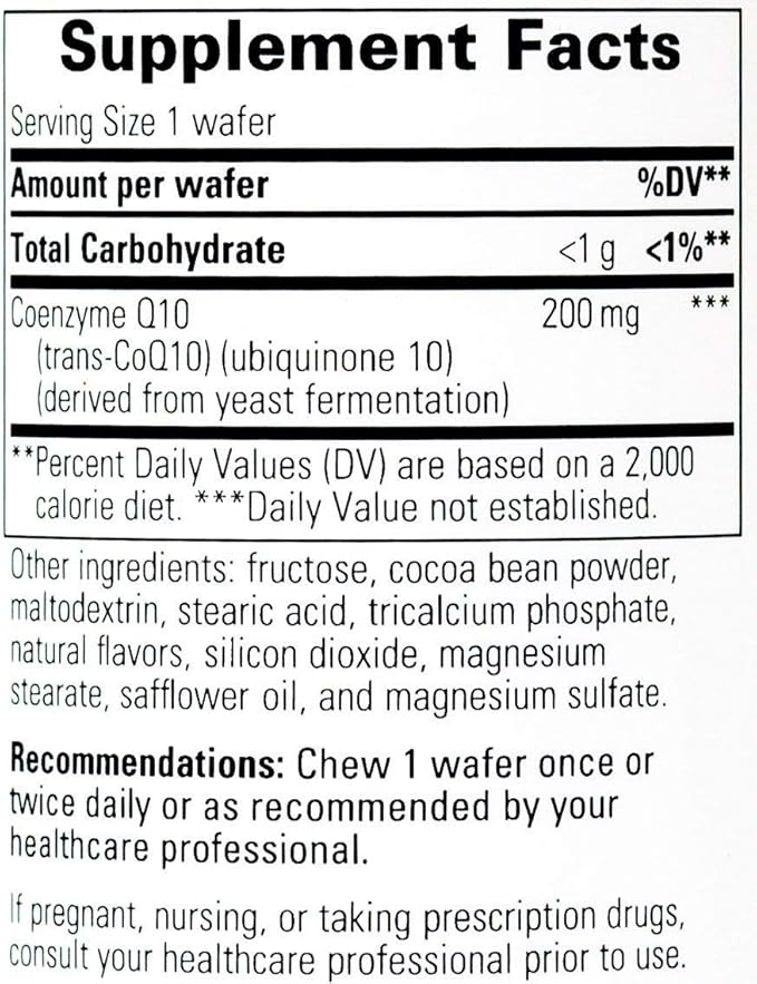 Integrative Therapeutics - Vitaline CoQ10 (200mg) - Supports Heart & Brain Health* - Chocolate Flavored - 30 Chewable Wafers