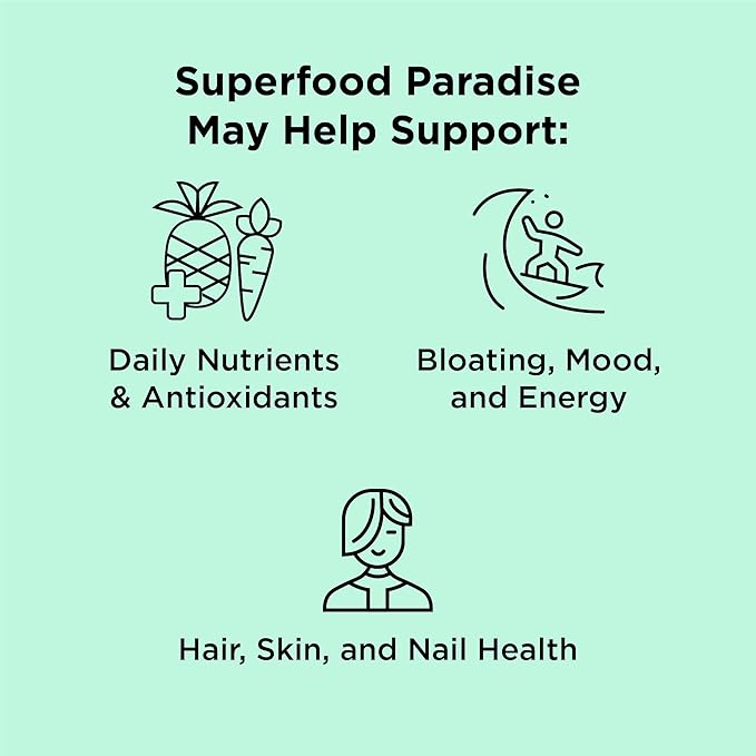 nbpure Earthy Andy Superfood Paradise, Mango Pineapple, 30 Servings