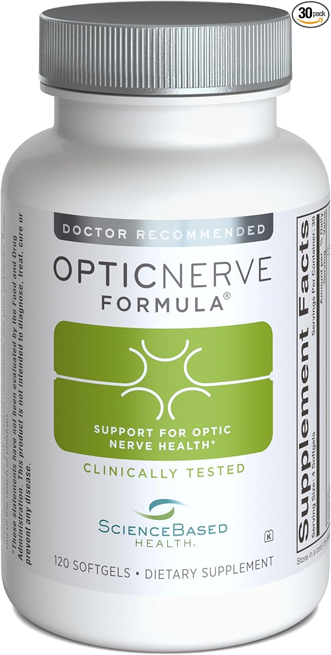 Optic Nerve Formula – Eye Supplement Supporting Nerve Function & Ocular Circulation – Clinically Tested with Omega-3s, B Vitamins, CoQ10, Alpha Lipoic Acid, Ginkgo & Antioxidants – 30-Day Supply