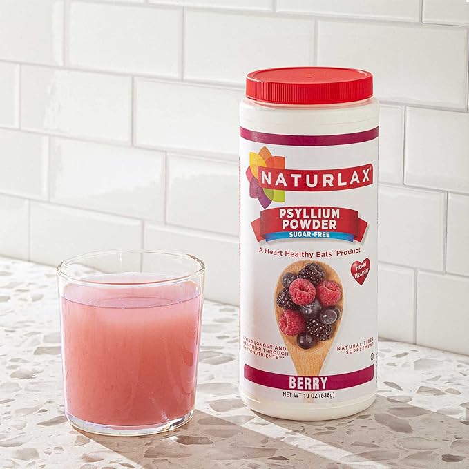 Sugar-Free Psyllium Husk Fiber Powder, Berry Flavored 19 oz