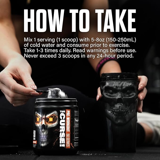 JNX SPORTS The Curse! Pre Workout Powder for Men & Women, Caffeine, Beta-Alanine, Creatine, L-Citrulline, 50 Servings, Fruit Punch Flavor – Boost Energy, Strength & Focus