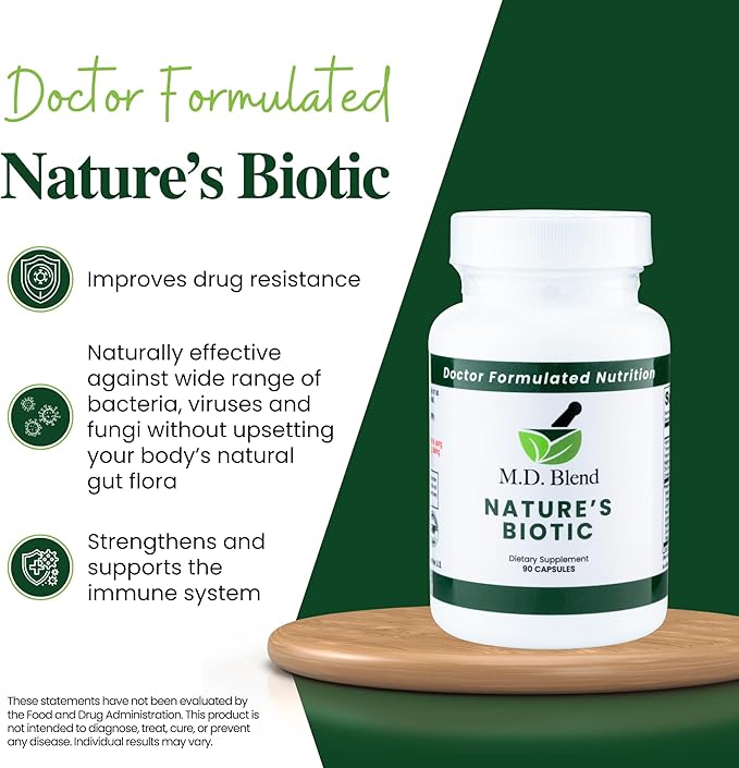 Nature’s Biotic - Expert Formulated Supplement - Immune Functions & System Wellness - Key Vitamins & Minerals - Powerful Berberine, Oregano, Garlic, Magnesium, Zinc - 90 Capsules