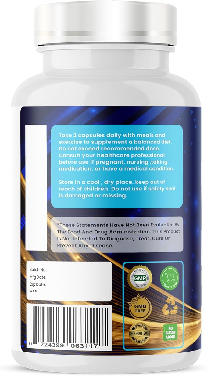 Resveratrol Supplement 1200mg – 5-in-1 Formula with Quercetin, Fisetin, Spermidine & Vitamin D3 – Cardiovascular & Wellness Support – 120 Capsules