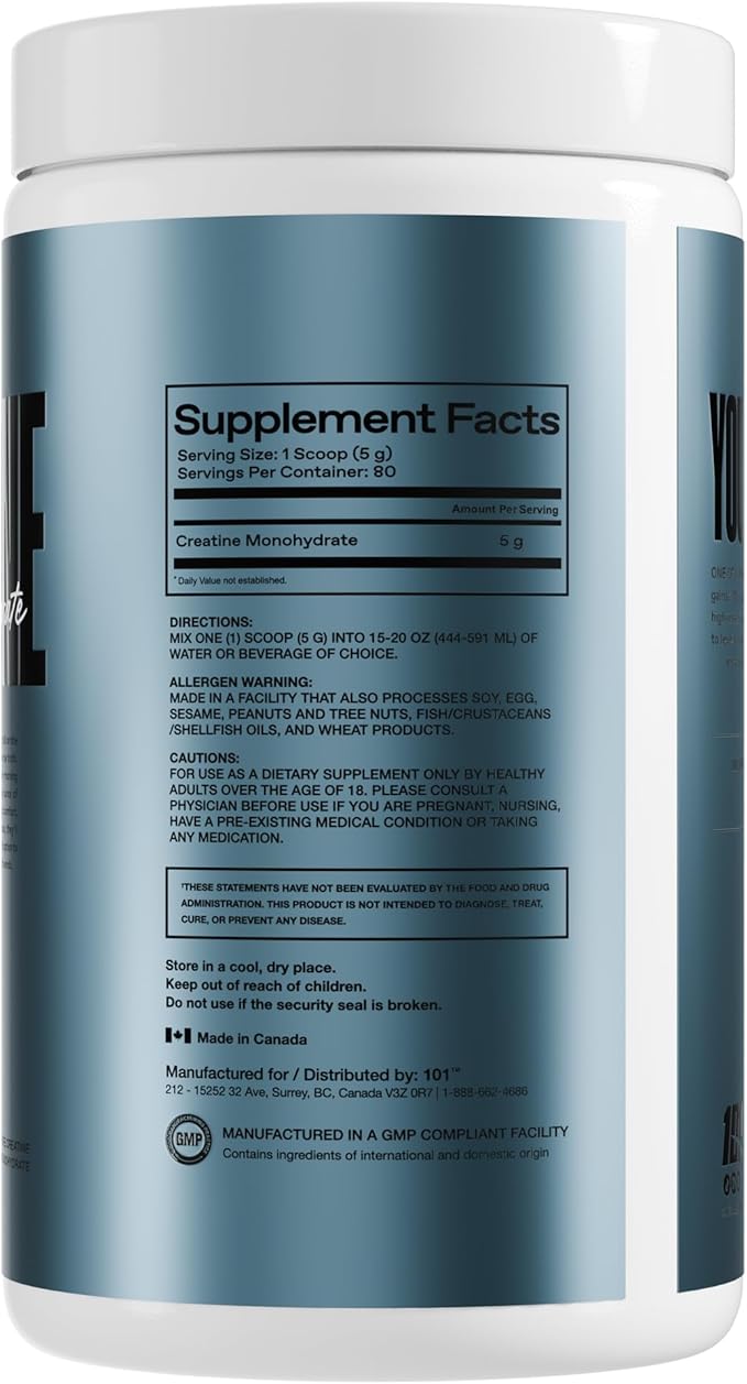 ONE of ONE Creatine Monohydrate Powder – Pure Micronized Creatine for Muscle Growth, Strength & Recovery – Unflavored, No Fillers, Keto & Vegan-Friendly – Unflavored, 80 Servings