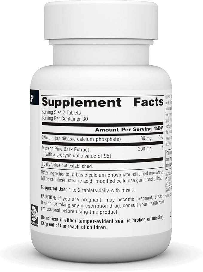 Source Naturals - Pine Bark Extract 150mg - 60 Tablets - Multi System Antioxidant*