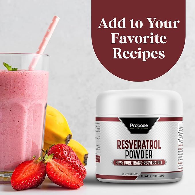Trans Resveratrol Supplement, High Purity Resveratrol Powder for Age Support, 40-Day Supply, 40 Grams