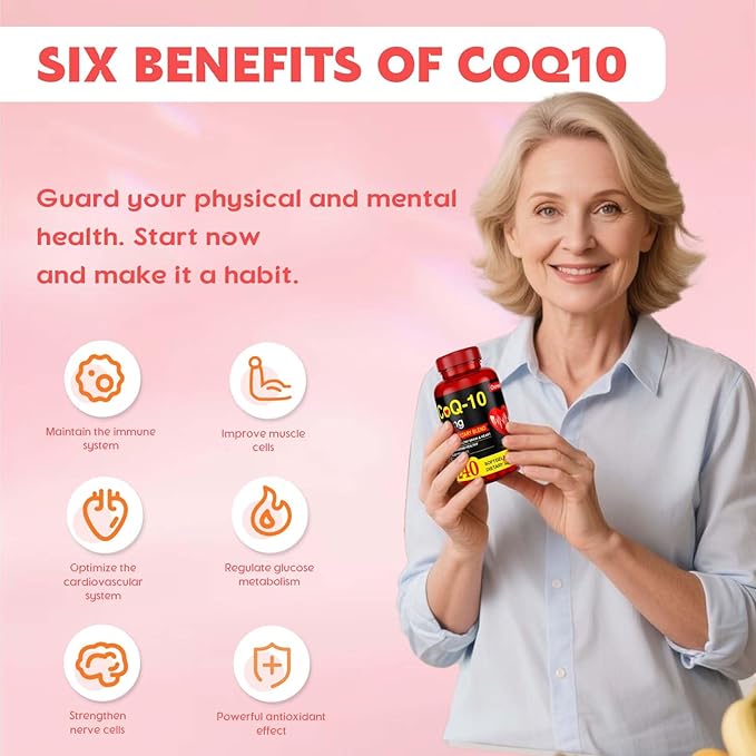 CoQ10 Supplement 300mg - Enhanced CoQ10 Nutritional Supplement with Coenzyme Q10 for Heart Health, Energy and Antioxidants - 240 Softgels