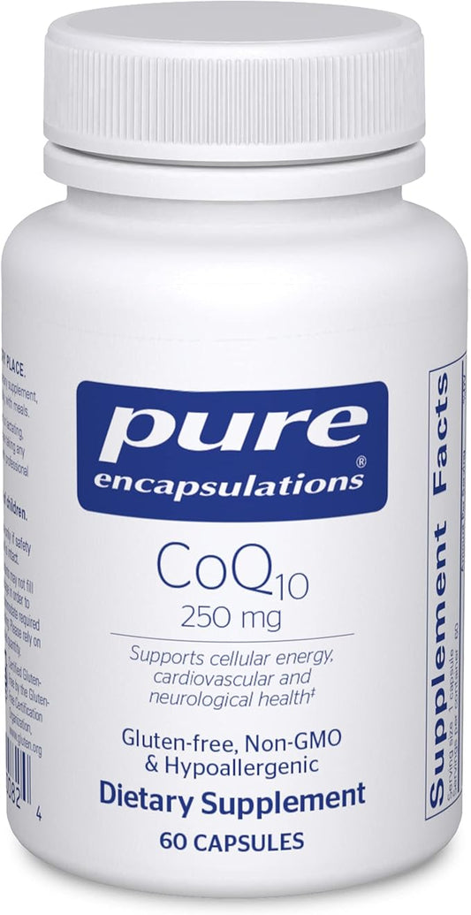 Pure Encapsulations CoQ10-250 mg CoQ10 - Brain Support Supplement* - Mitochondrial & Cellular Energy Support* - Non-GMO & Vegetarian - 60 Capsules