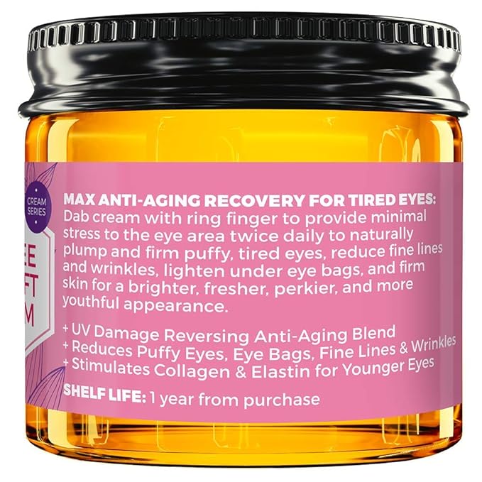 Leven Rose Lifting Coffee Eye Cream with Caffeine 1 oz - Natural Solution for Dark Circles and Puffiness - Firming Anti-Aging Under Eye Treatment