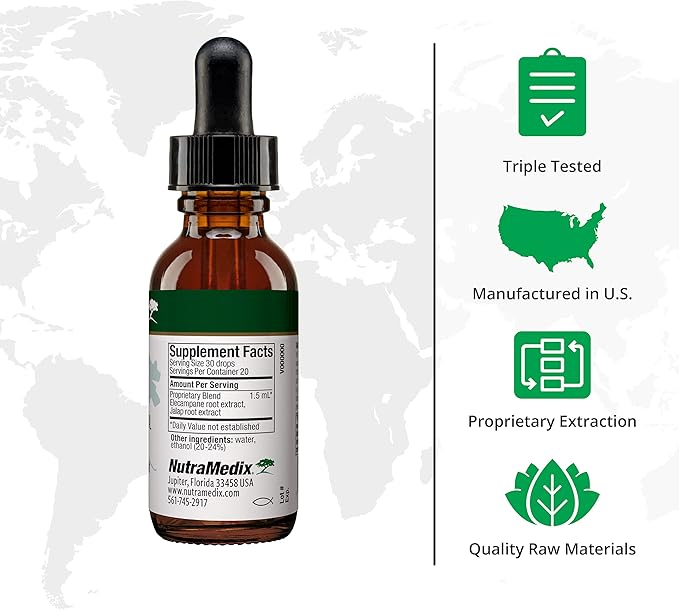 NutraMedix Enula Liquid Drops for Antioxidant & Immune Support - Elecampane Root & Jalap Root Extract to Promote Healthy Immune Defense - Bioavailable Herbal Supplement (1oz / 30ml)
