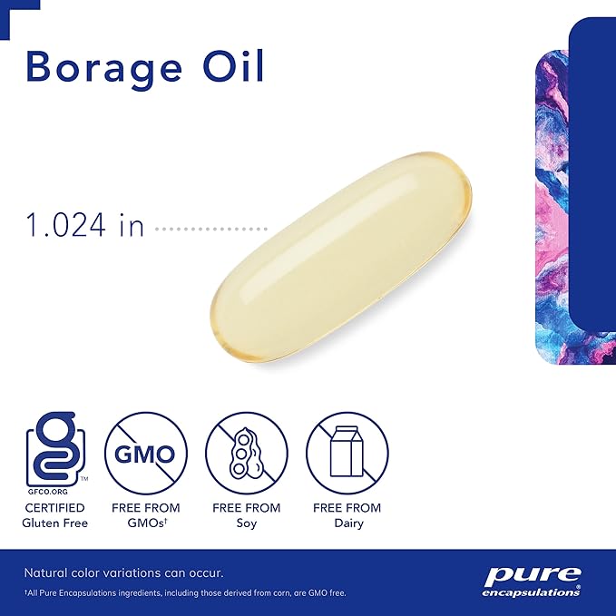 Pure Encapsulations Borage Oil | Hypoallergenic Dietary Supplement | 180 Softgel Capsules