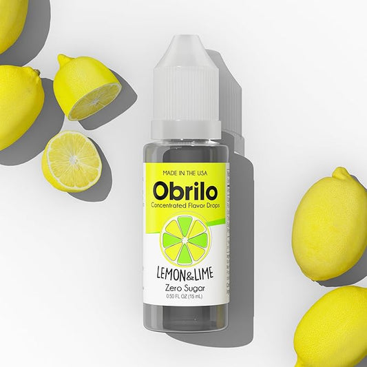 Obrilo Lemon Lime Flavor Extract - Propylene Glycol (PG) Based - Water Soluble - Concentrated Food Flavoring for Baking, Candies, Desserts, Smoothies, Coffee & Tea - 15 mL/0.5 fl oz Dropper